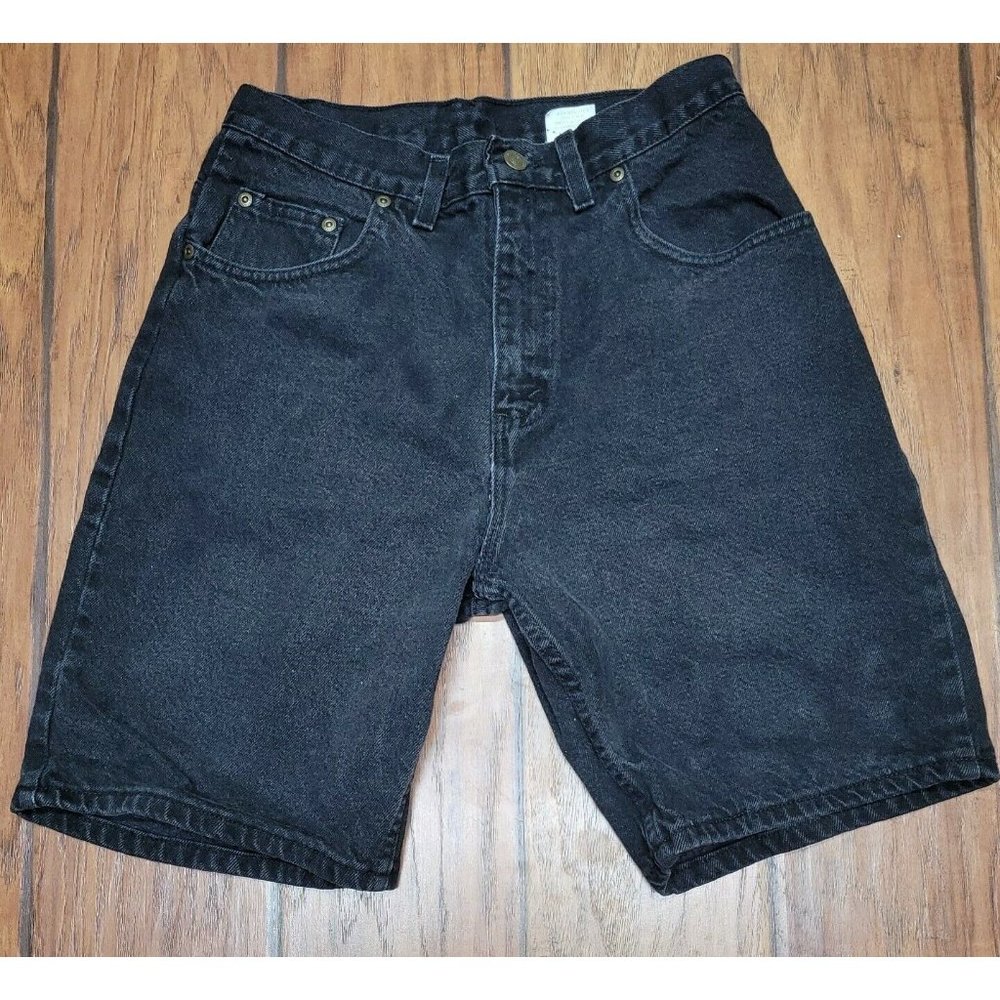 Vintage Black Denim Mens Shorts Jorts BACKROAD BLUES JEANSWEAR SIZE 30 MADE USA